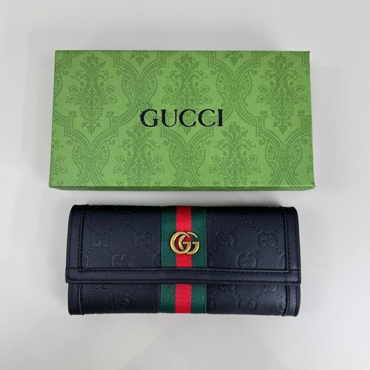Gucci Wallet Women's Gucci Long REP Wallet Web Stripe Leather Black SALE UK