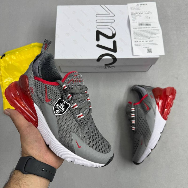 Nike Air Max 270 Particle Grey University Red Women's Sneakers Replica Trainers For MEN Sale UK