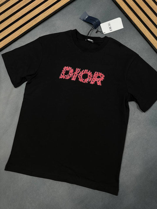 Dior Coral print round neck short sleeved shirt  Men T Shirts First Copy Fake Boys Tshirt Replica Tee Shirt Sale UK
