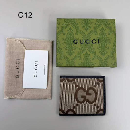 Gucci Jumbo Beige Brown Leather  Canvas Bifold Wallet For MEN's Sale UK