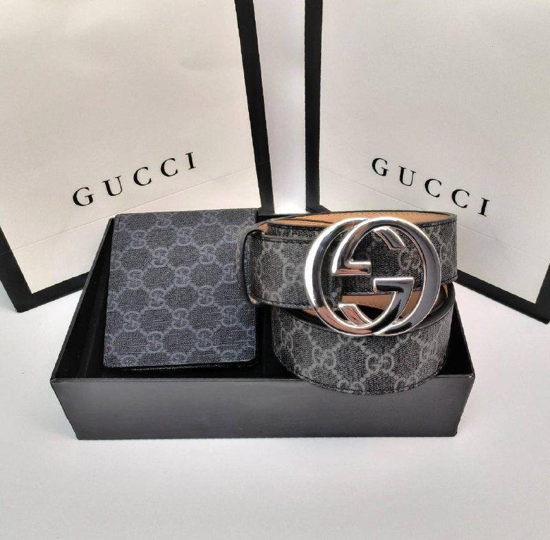 Gucci GG Buckle leather BELT & WALLET SET For MEN Sale UK