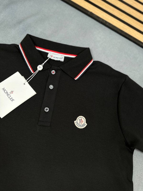 Moncler Logo-Appliquéd Striped Cotton-Piqué Replica Short Sleeve Polo Shirt For MEN Sale UK