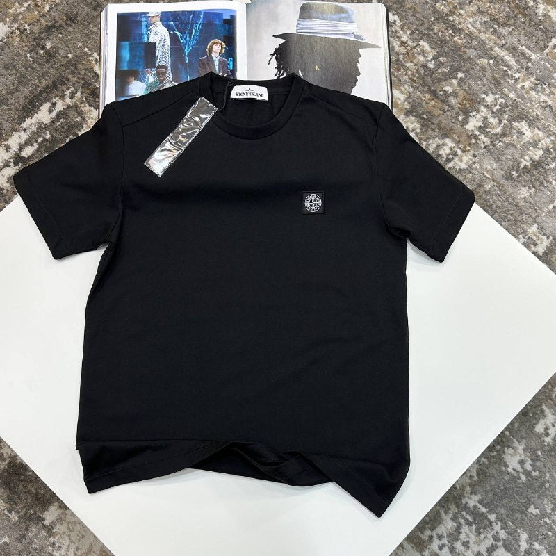 Stone Island Patch Logo Garment Dyed Cotton T-Shirt UK Reps AAA+ Quality