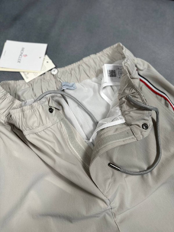 Moncler Men's Summer Essentials: Blurred-Logo Tee & Tricolor Swim Shorts Set AAA Quality Reps UK