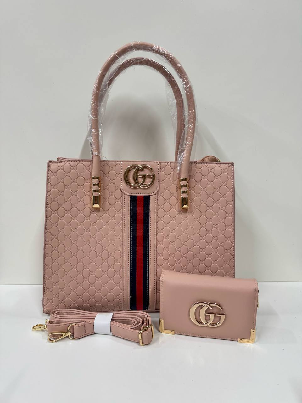 Gucci Women 2pc Bag with Long Strap in White Gray Brown Black Peach AAA Quality Reps Sale UK