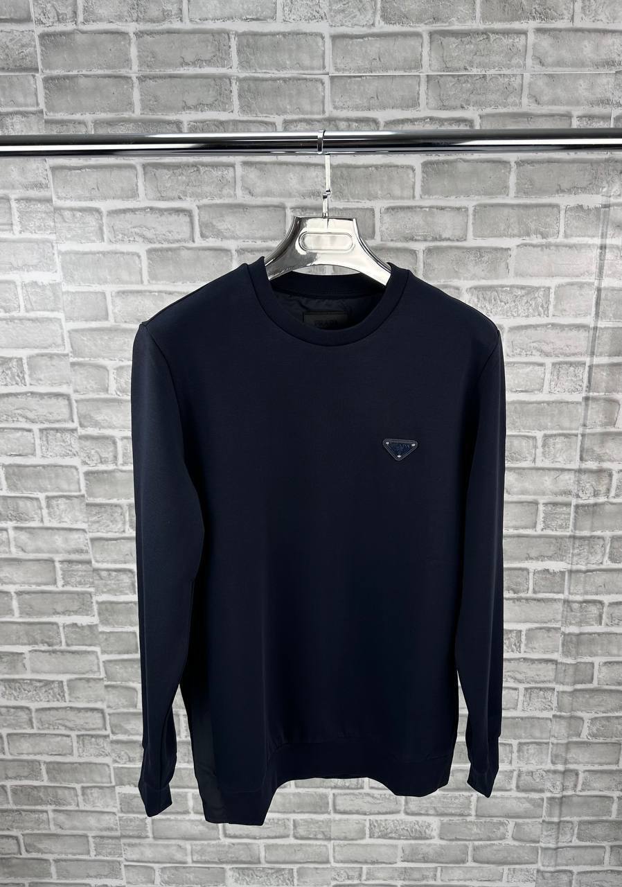 Prada Enamel Triangle Logo Technical Cotton Jumpers AAA Quality Reps UK