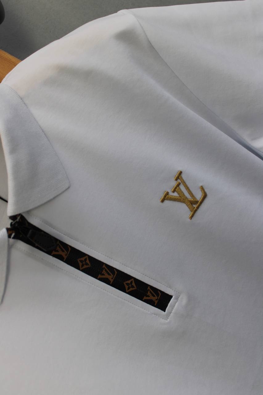 Louis Vuitton Short-Sleeved Polo Shirt With Signature UK Reps AAA Quality
