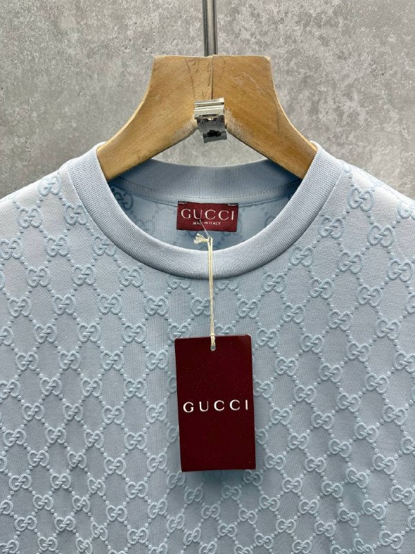 Gucci Monogram Printed Cotton Jersey T-Shirt AAA Quality UK Reps