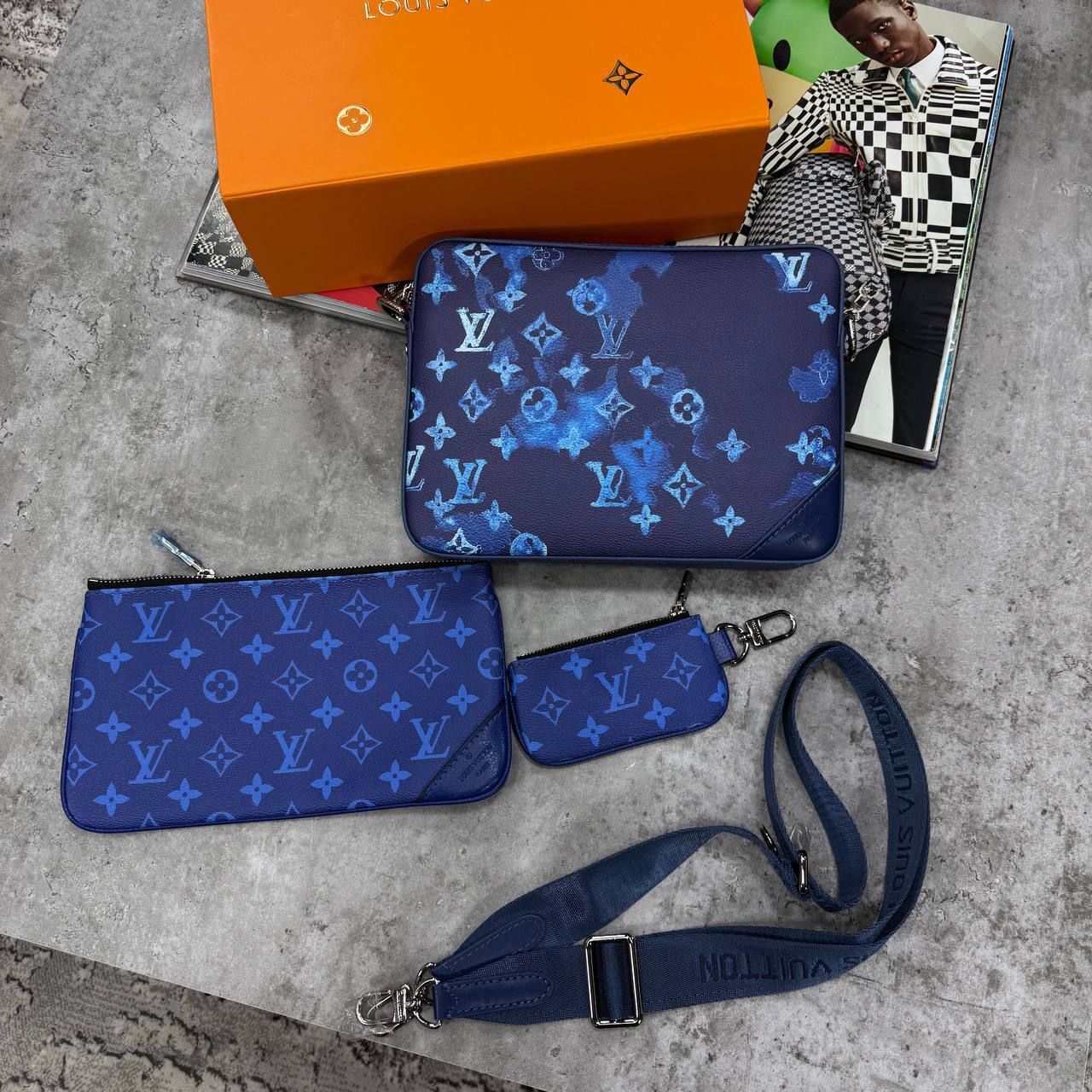 Louis Vuitton Trio Messenger - Monogram Shadow Leather UK Reps AAA Quality