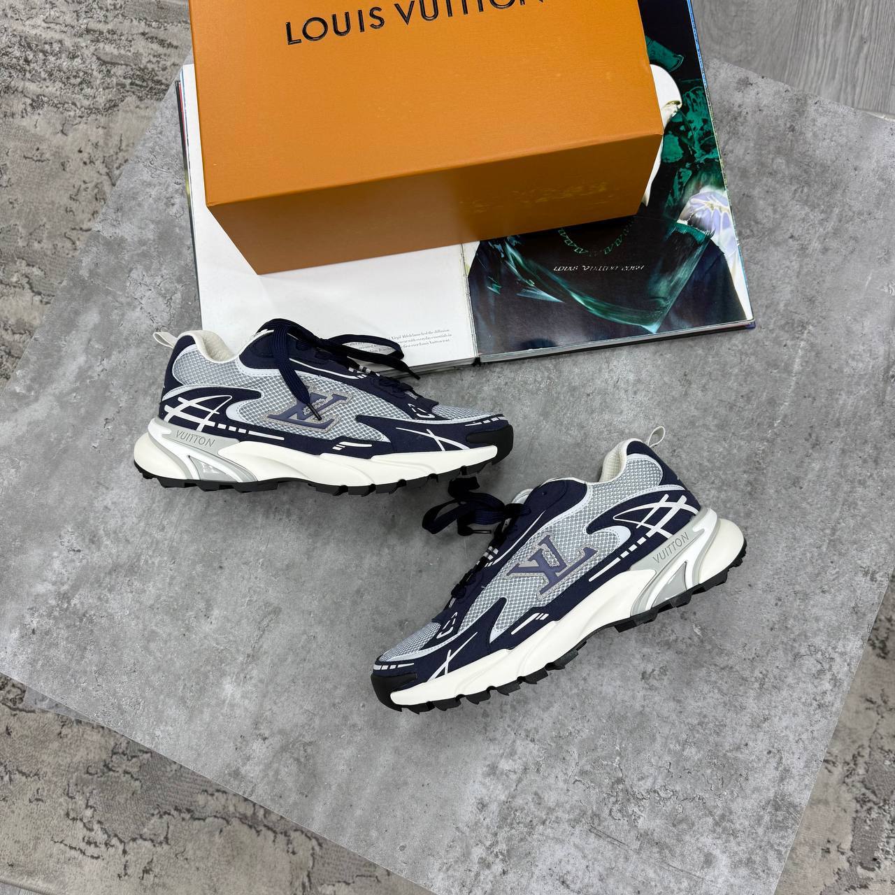 Louis Vuitton Men's LV Tatic Trainers "Blue" (Navy / Grey) AAA Quality UK Reps