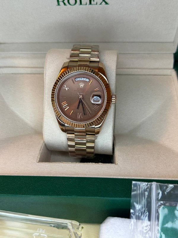 Rolex Day-Date 40 in Chocolate Sunray Dial SuperClone Quality UK Reps