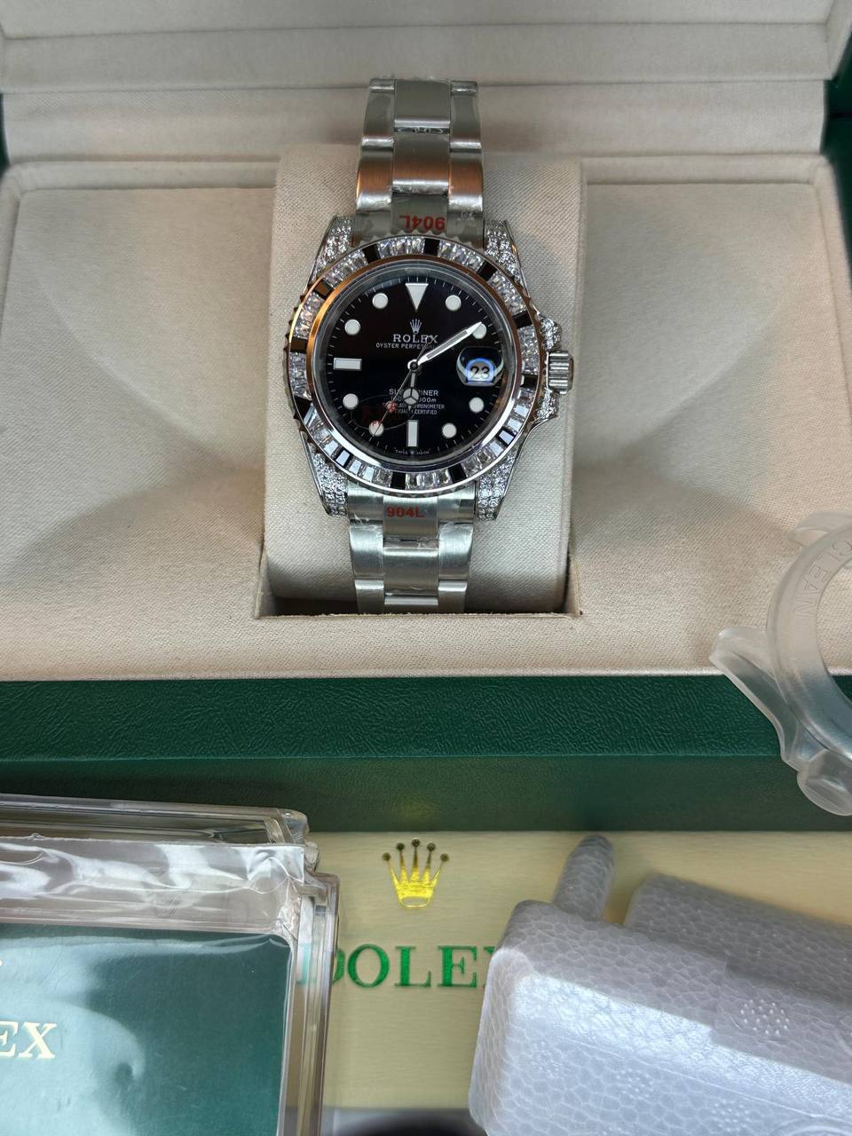 Rolex Submariner with Aftermarket Diamond Bezel SuperClone Quality UK Reps