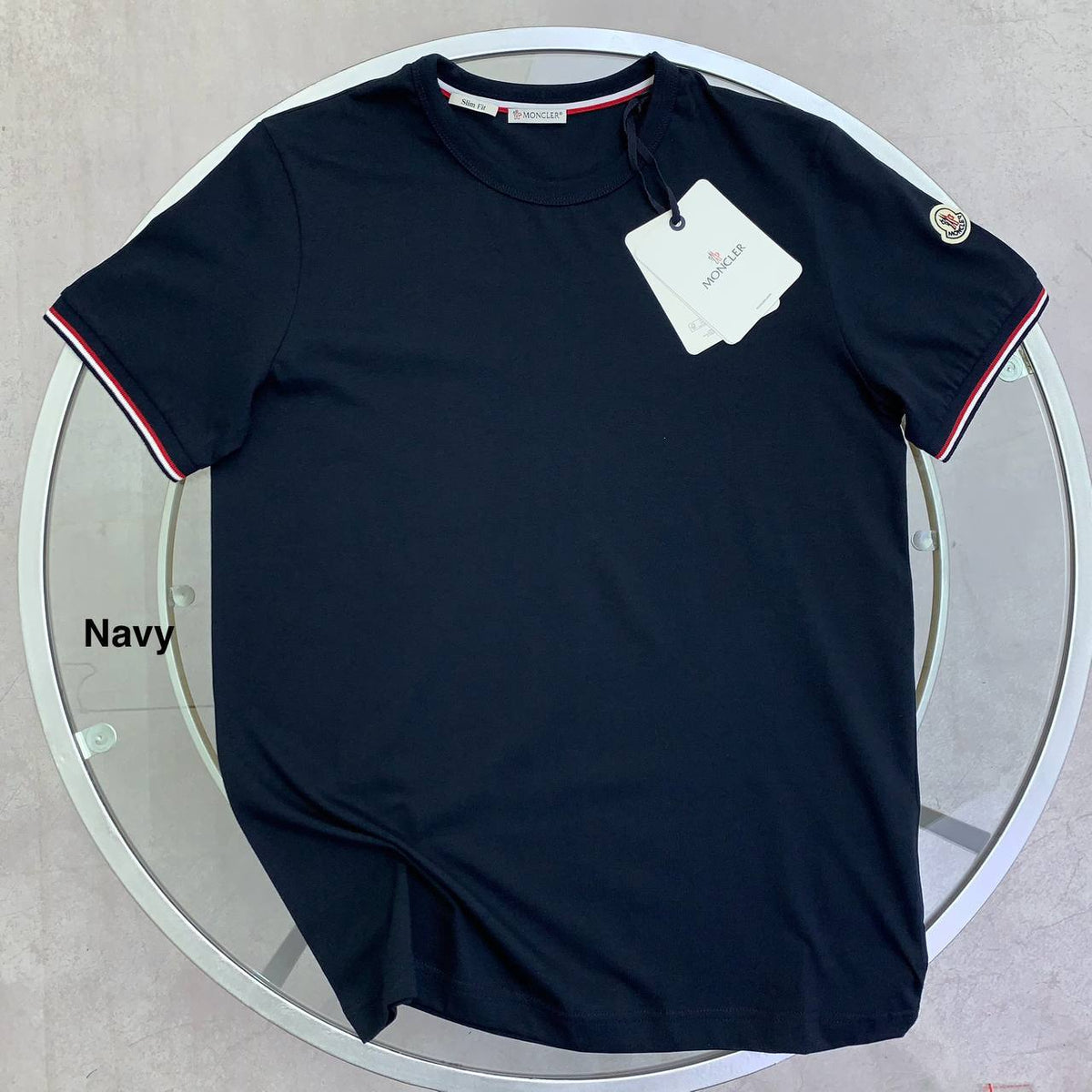 Moncler Tricolour-Trimmed Cotton T-Shirt SuperClone Quality UK Reps