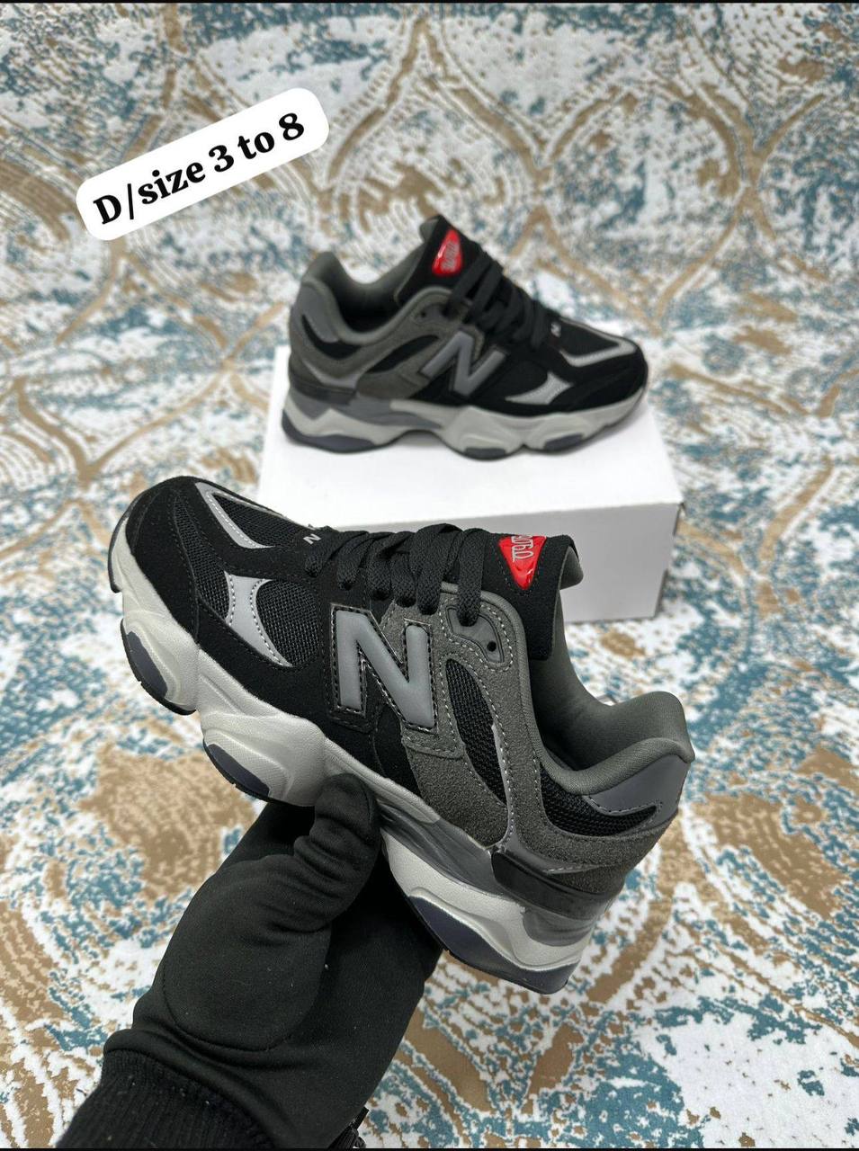New Balance 9060 in "Black /Castlerock" SuperClone Quality UK Reps
