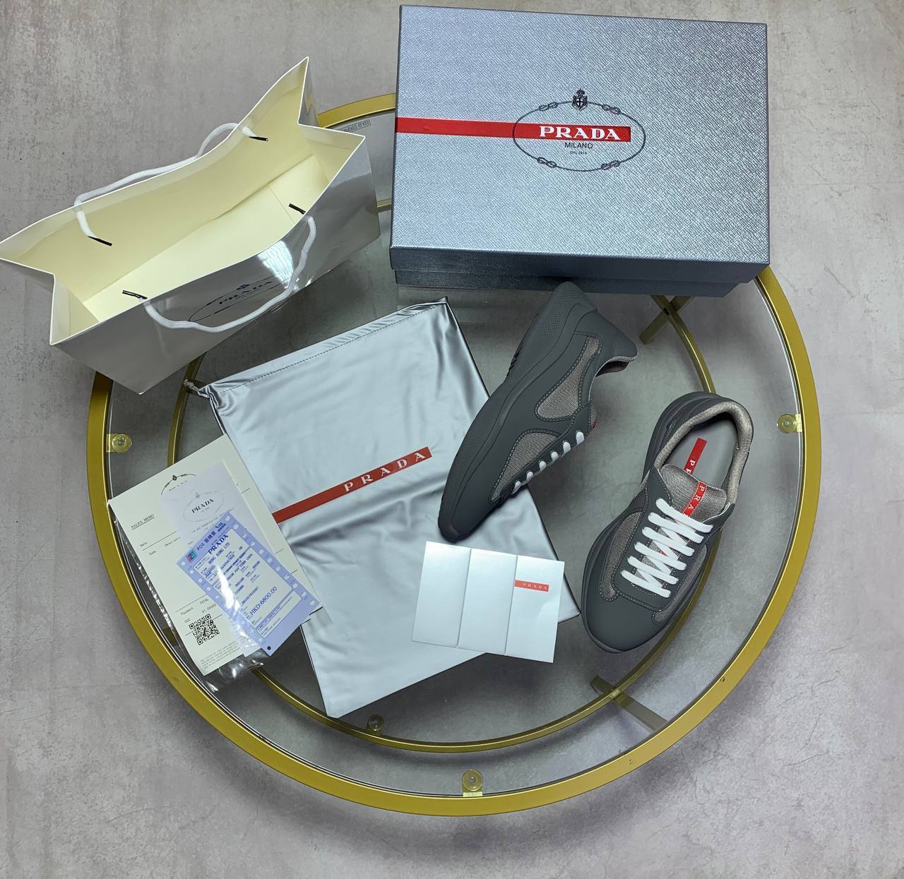 Prada America's Cup Soft Rubber and Bike Fabric Sneakers UK Reps AAA Quality