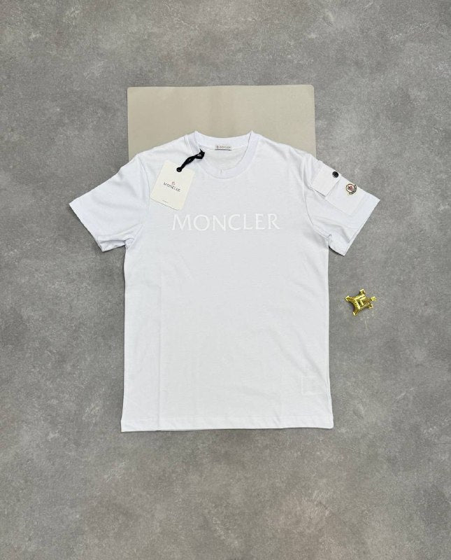 MONCLER Logo-print Cotton Replica T-shirt For MEN  First Copy Fake Boys T-shirt Replica Tee Shirt Black Sale UK