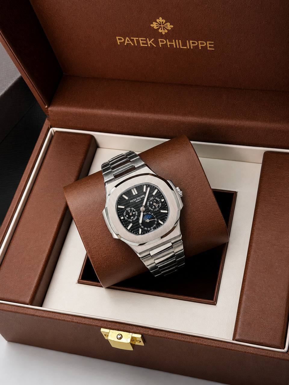Patek Philippe Nautilus Perpetual Calendar in Black Dial AAA Quality UK Reps