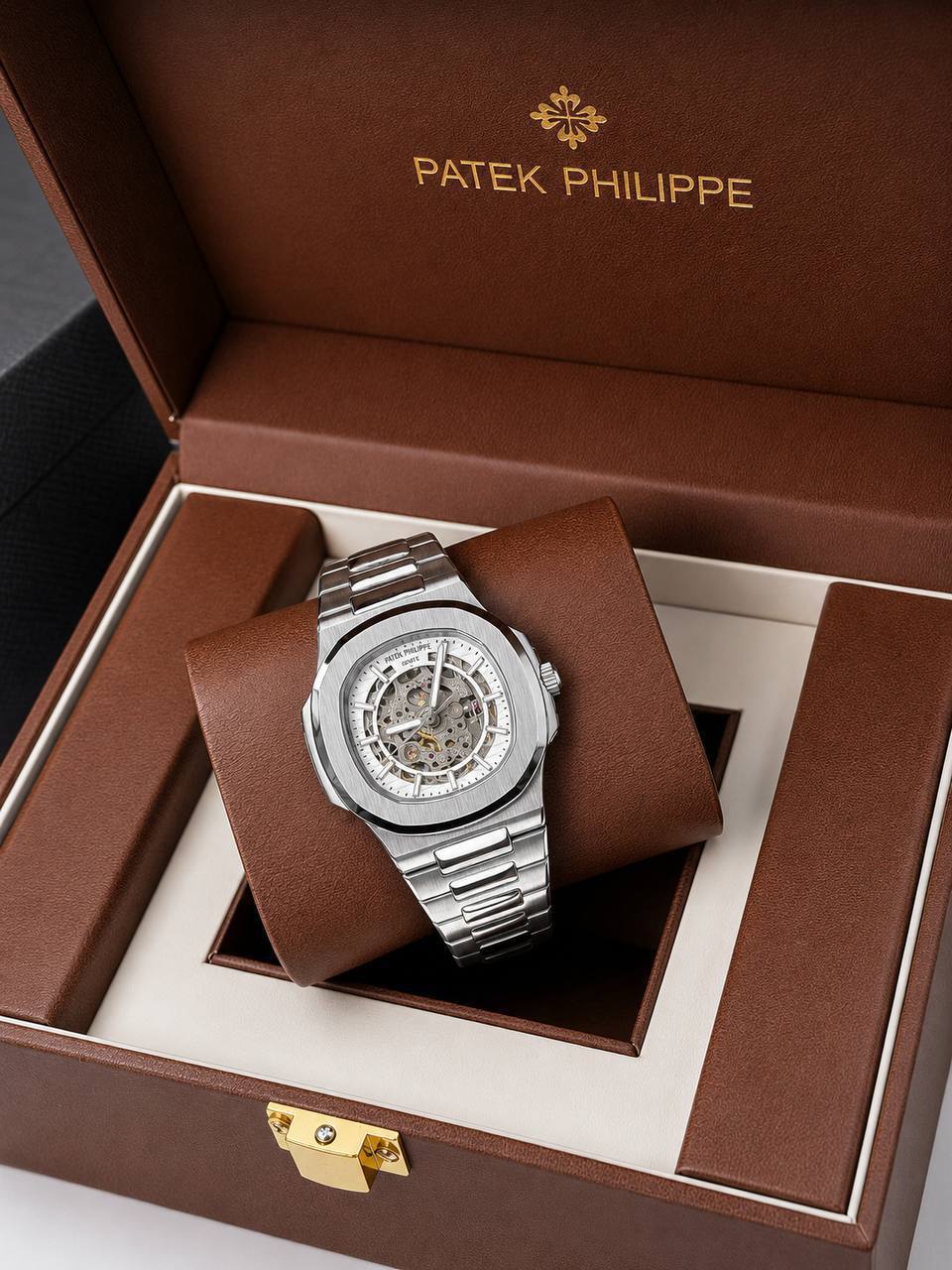 Patek Philippe Nautilus Skeleton Style Watch in Silver Dial AAA Quality UK Reps