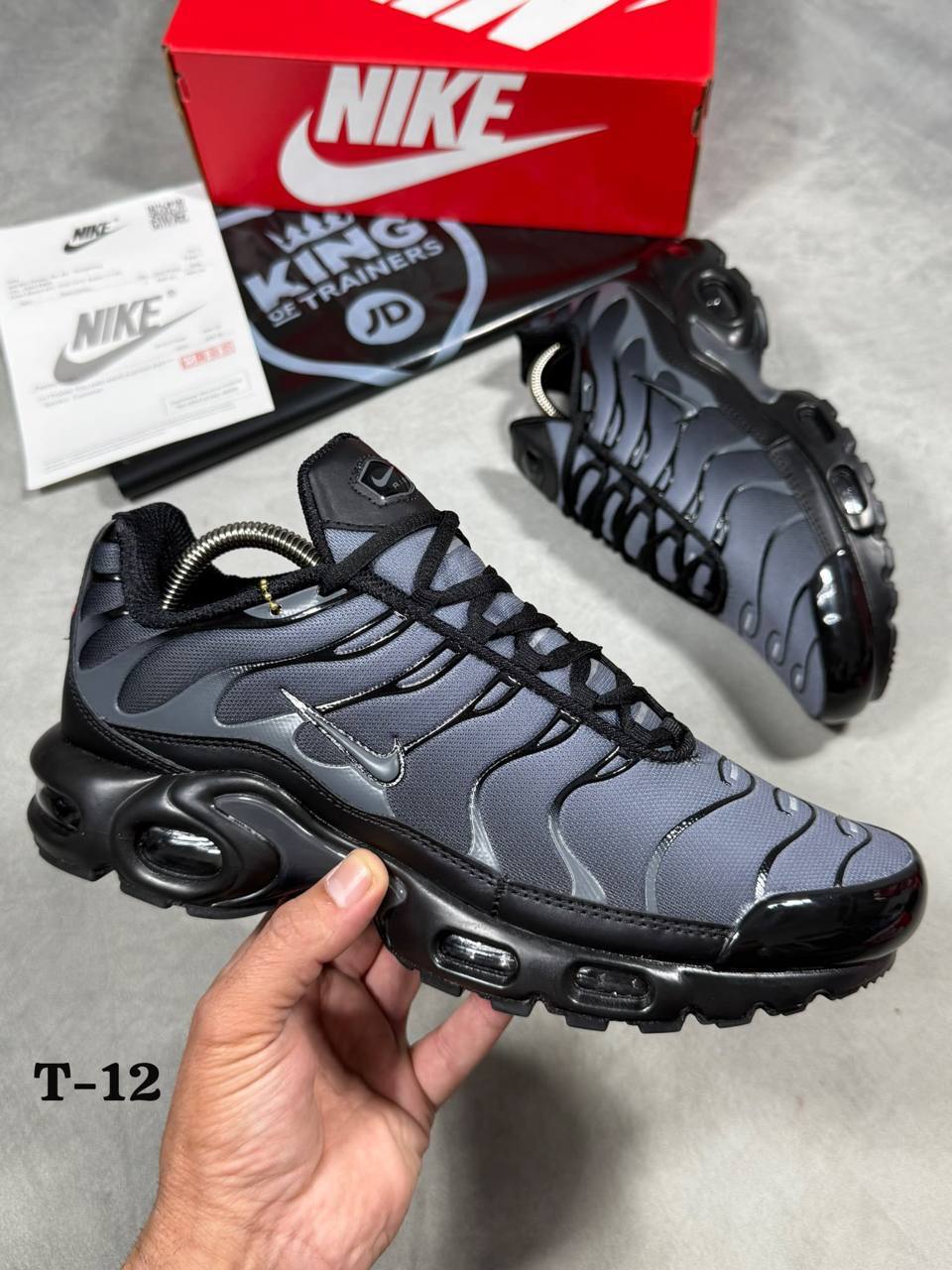 Nike Air Max Plus "Black/Metallic Silver/Dark Grey" AAA Quality UK Reps