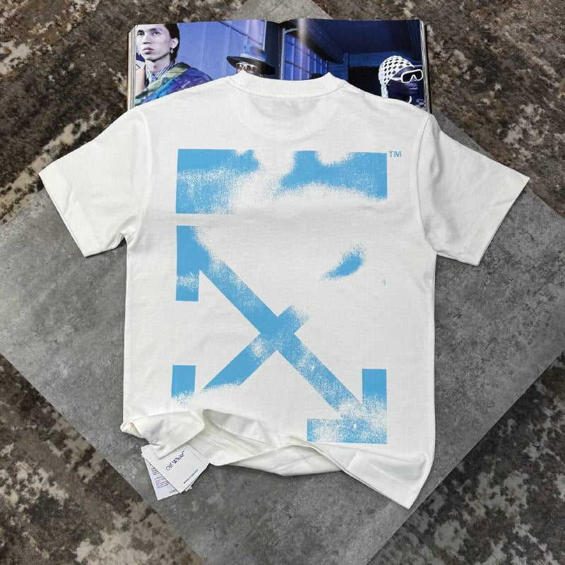 Off-White Men's Luxury Minimalist Logo Crewneck T-Shirt UK Reps AA Quality