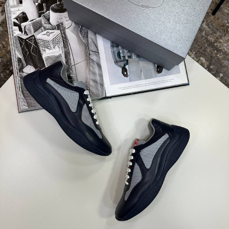 Prada America’s Cup Soft Rubber & Bike Fabric Sneakers UK Reps AAA+ Quality