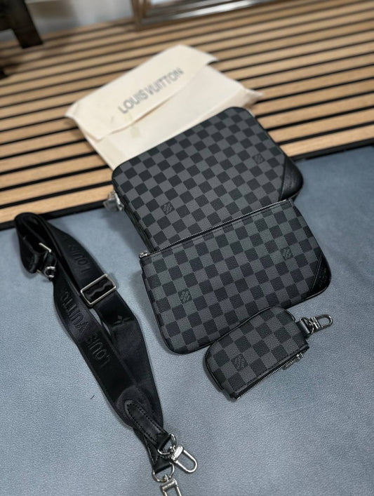 LOUIS VUITTON Trio Messenger  Crossbody body Damier Graphite Men's Bag Sale UK