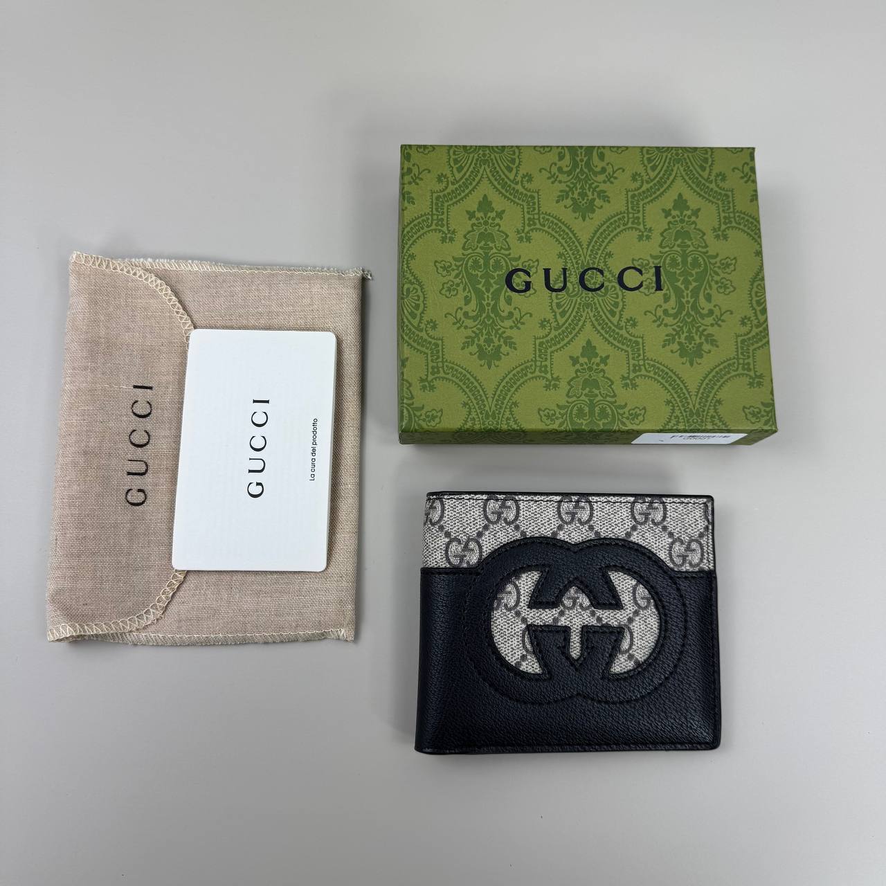 GUCCI Logo-print leather and canvas Black wallet For MEN Sale UK