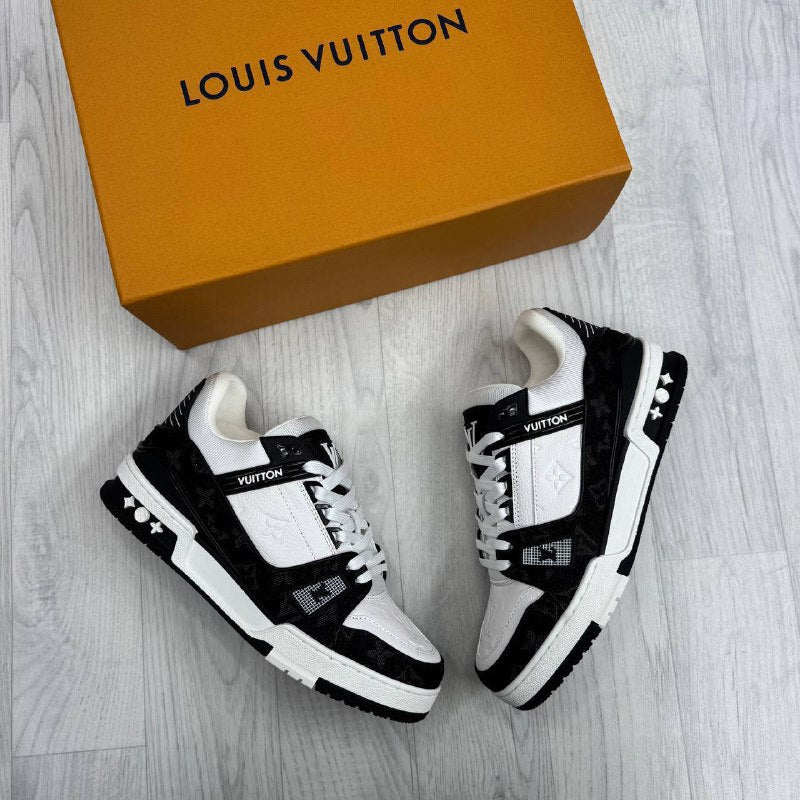 Louis Vuitton Denim Trainers Black shoe for MEN AAA Quality Reps Sale UK