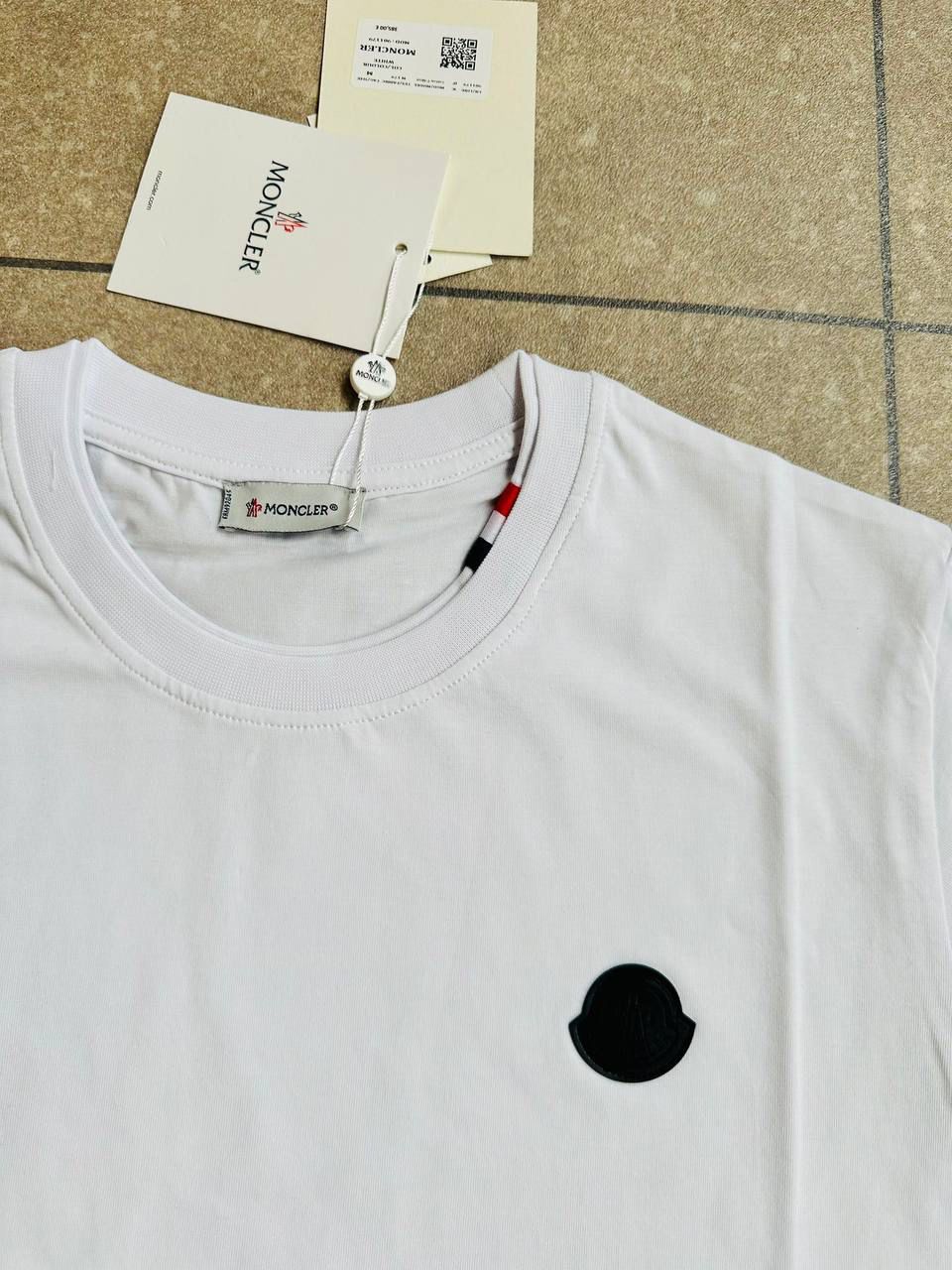 Moncler Men T-Shirts White And Black In AAA Quality Best Reps UK Sale