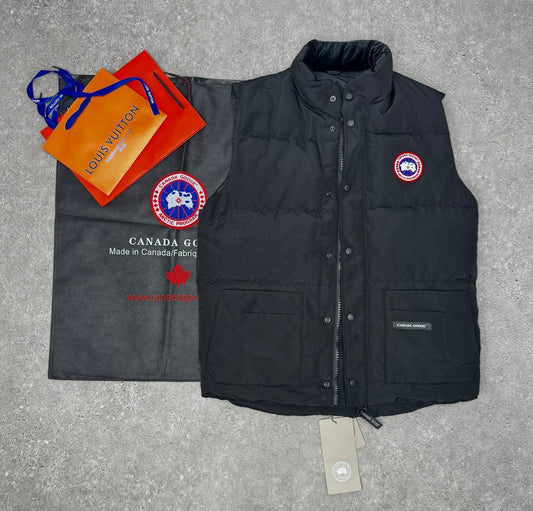 Canada Goose Black Lawrence Puffer Gilet Mens Best Sale UK Reps AAA Quality
