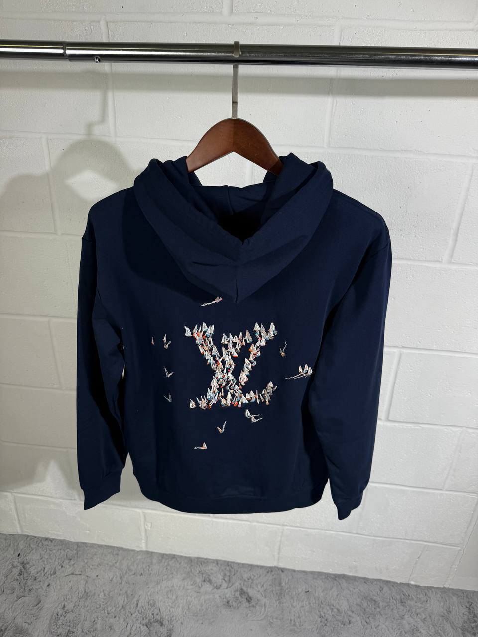 Louis Vuitton Embroidered Signature Hoodie in 2 Colors Mens Best Sale UK Reps AAA Quality