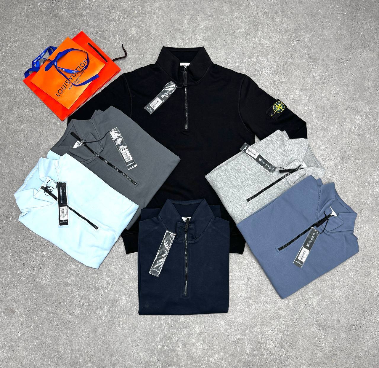 Stone Island Regular-fit Cotton Half-Zip Jumper Mens Logo Patch in Multiple Colors UK Reps AAA Quality