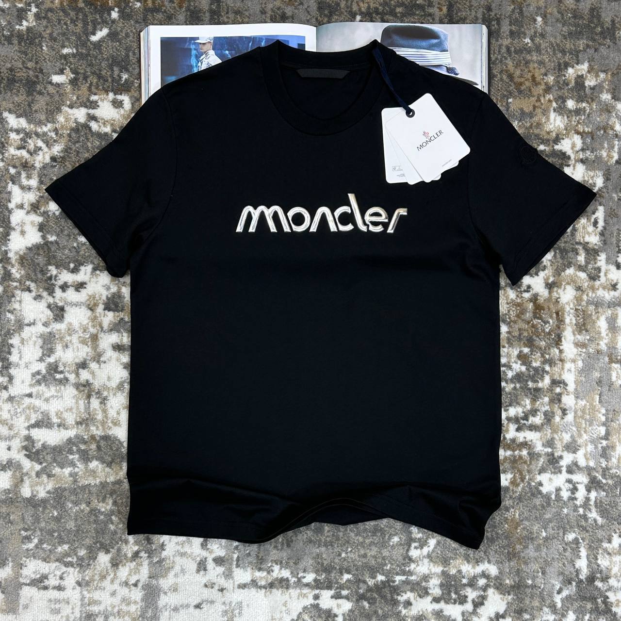 Moncler Raised-Logo Cotton T-Shirts Short Sleeve in Multiple Colors for Mens Best Sale UK Reps AAA Quality