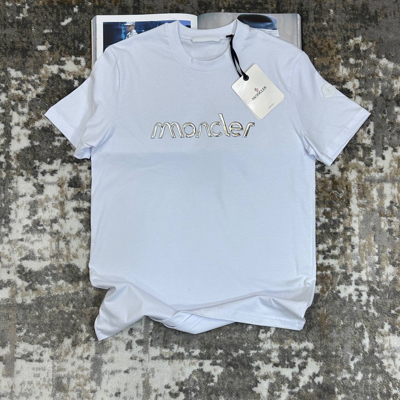 Moncler Raised-Logo Cotton T-Shirts Short Sleeve in Multiple Colors for Mens Best Sale UK Reps AAA Quality