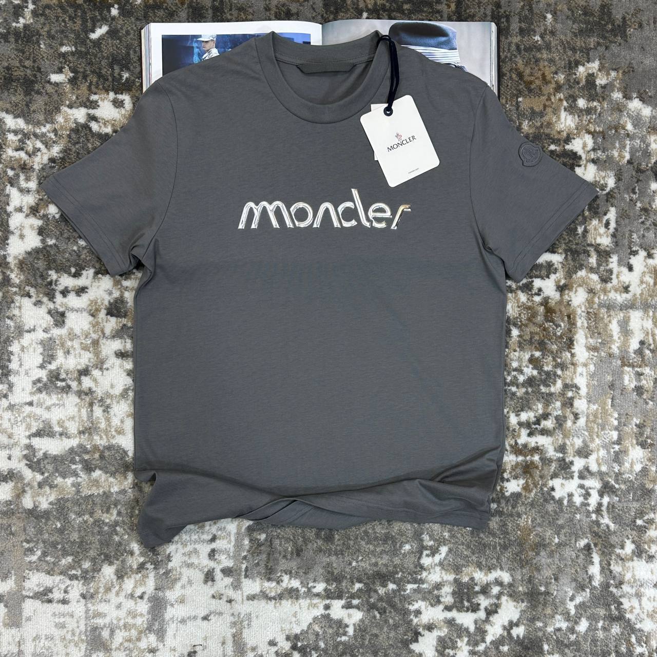 Moncler Raised-Logo Cotton T-Shirts Short Sleeve in Multiple Colors for Mens Best Sale UK Reps AAA Quality