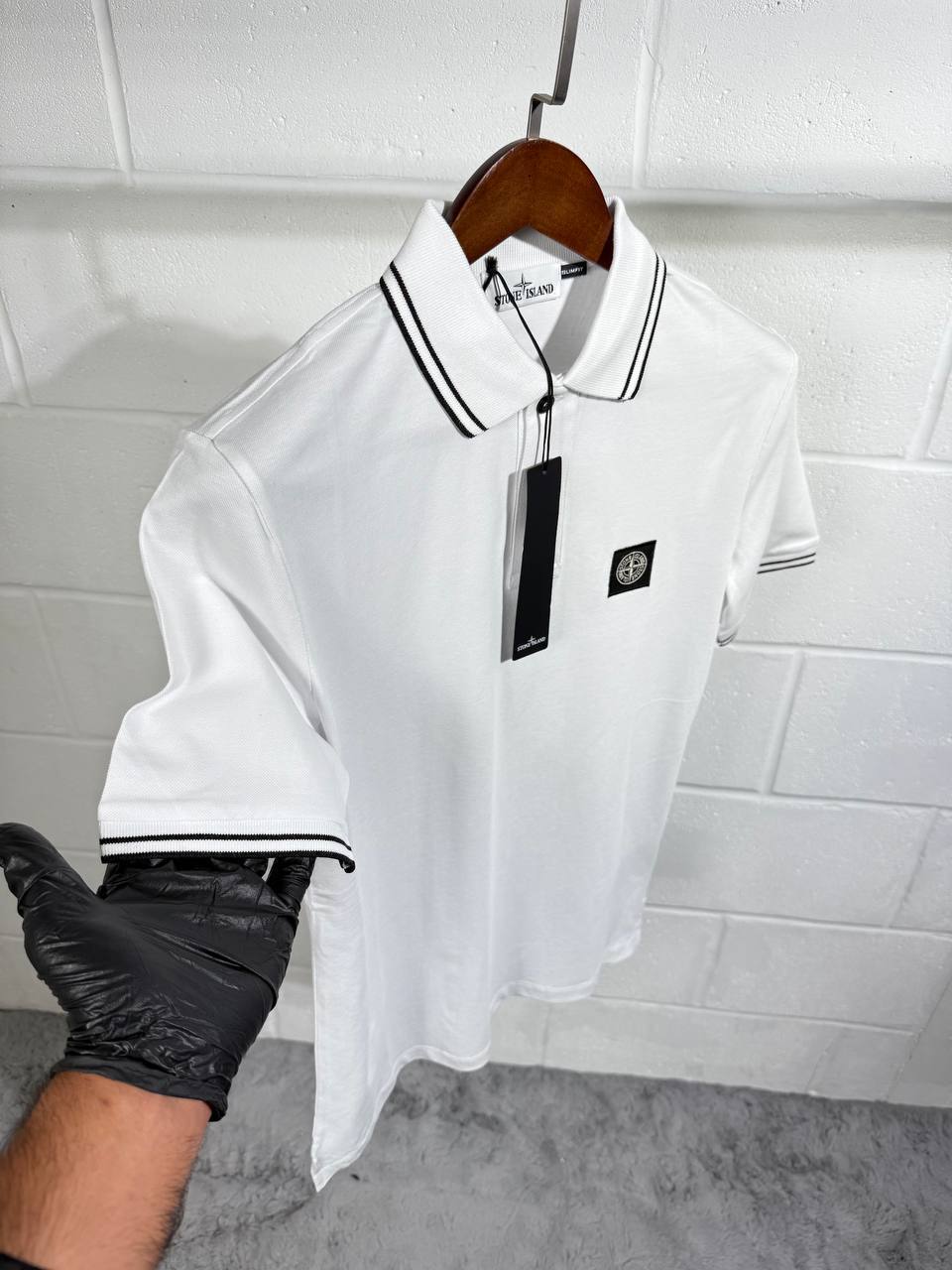 Stone Island Slim Fit Short Sleeve Polo Shirt with Striped in 2 Colors Mens UK Reps AAA Quality