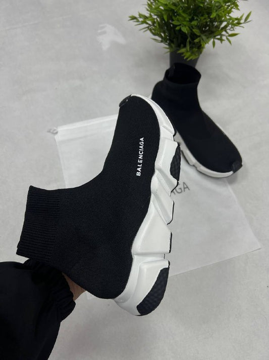 Balenciaga Speed Runners  Black / White Cotton  Sole Sneakers Trainers for Women's Sale UK