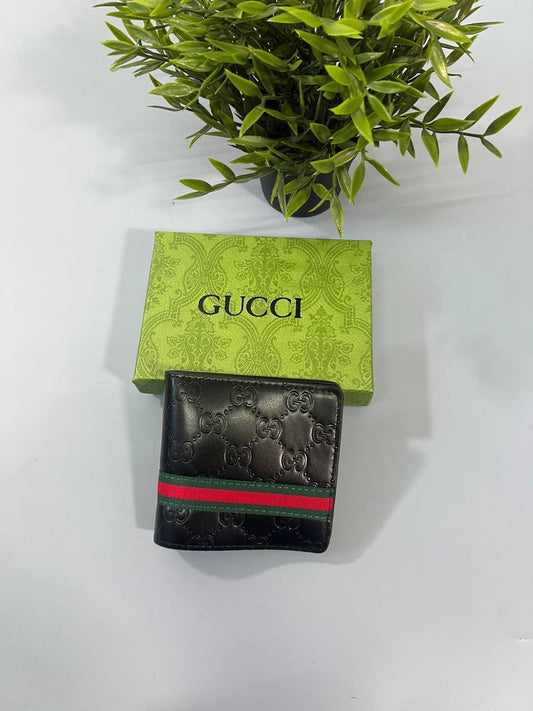 Gucci Bifold Stripe Black Leather Wallet For Men Sale UK