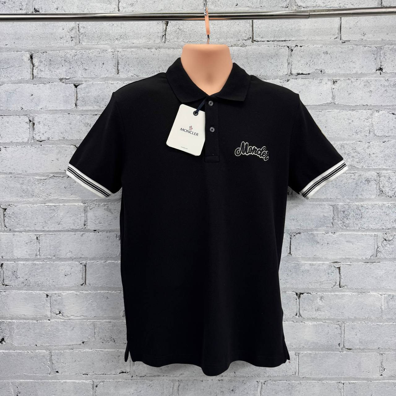 Moncler Men's Replica Black Polo T-Shirt Sale UK