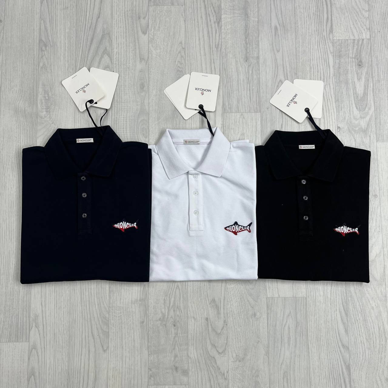 MONCLER - SHARK LOGO REPLICA POLO SHIRT IN COTTON FOR MEN SALE UK