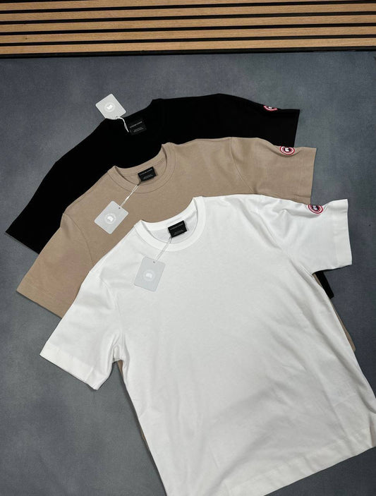 Canada Goose Round Neck Logo Fashion Mens T-Shirts in Multiple Colors UK Reps AAA Quality