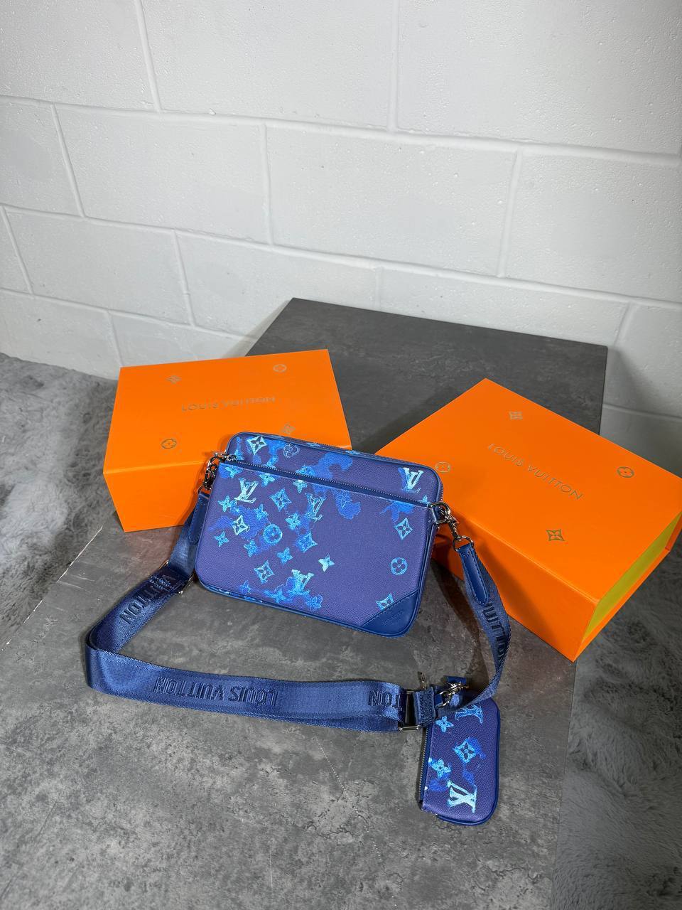 Louis Vuitton Collection Alpha Wearable Watercolor Trio Messenger Bags Monogram Mens UK Reps AAA Quality