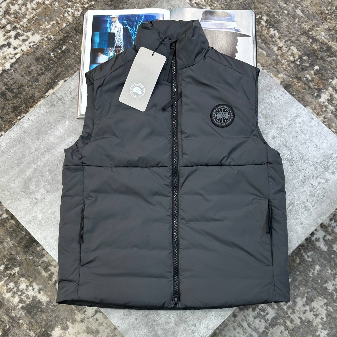 Canada Goose Lodge Mens Gilets in Grey UK Reps AAA Quality