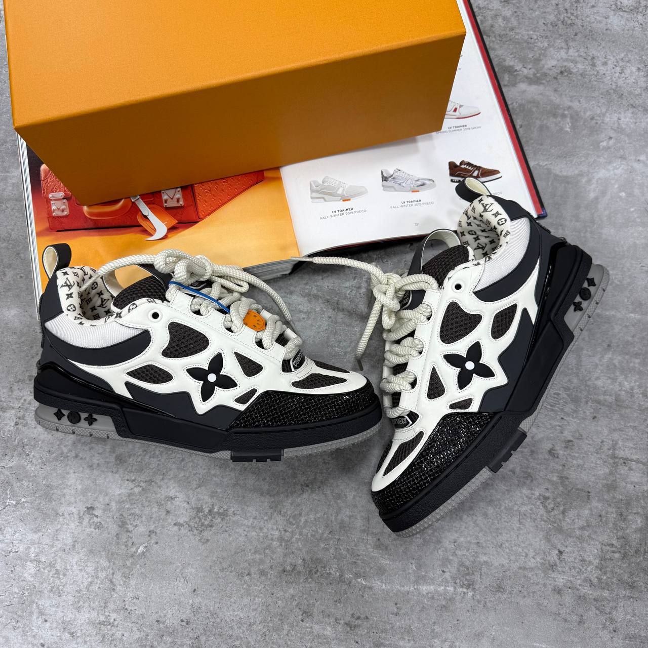 Louis Vuitton LV Skate Sneakers Grey/ White Mens Best Sale UK Reps AAA Quality