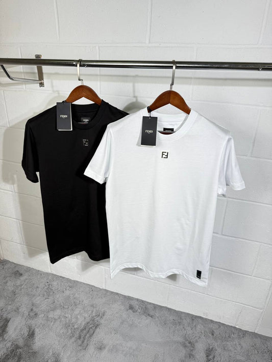 Fendi Short Sleeve T-Shirts Mens Logo Embroidered Best Sale UK Reps AAA Quality
