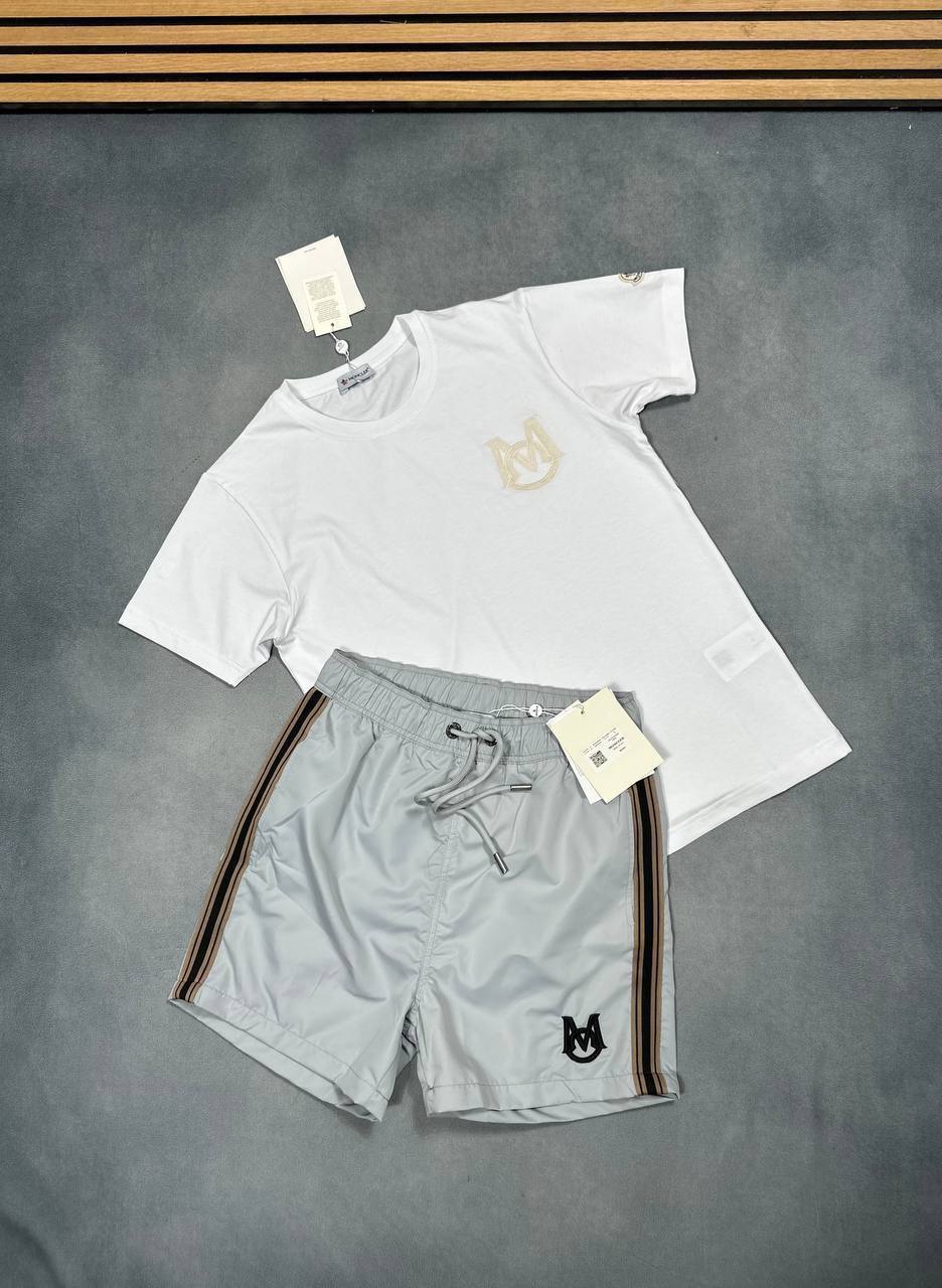 Moncler Logo-Patch T-Shirts & Shorts Sets Mens Short Sleeves Round Neck Best Sale UK Reps AAA Quality