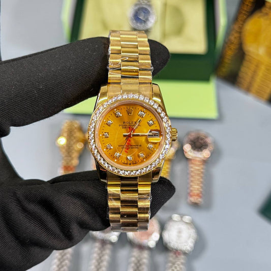 Rolex Lady-Datejust Watch Golden Chain Golden Dial Womens Fashion UK Reps AAA Quality