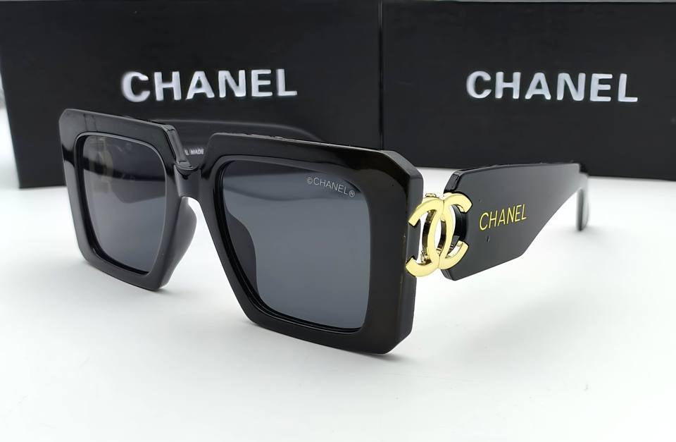 Chanel Plastic CC Square Black Frame Sunglasses Womens UK Reps AAA Quality