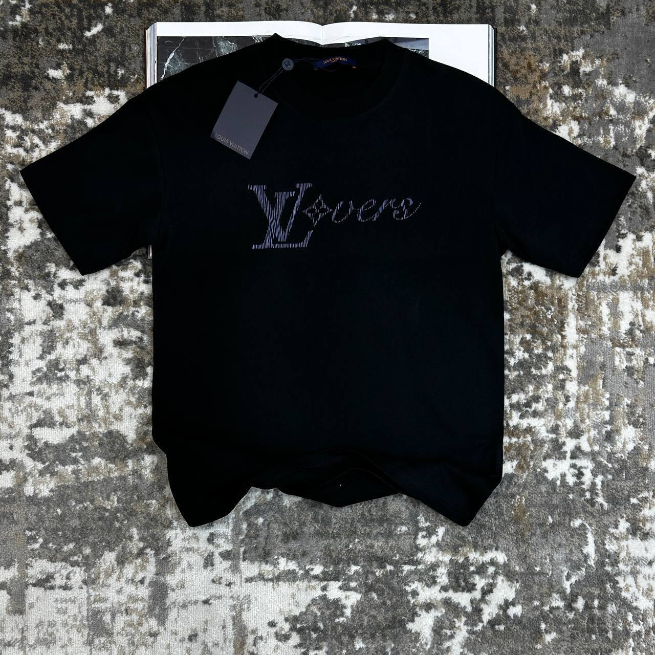 Louis Vuitton LV Embellished Embroidered Short-Sleeved T-Shirts Mens in 2 Colors UK Reps AAA Quality
