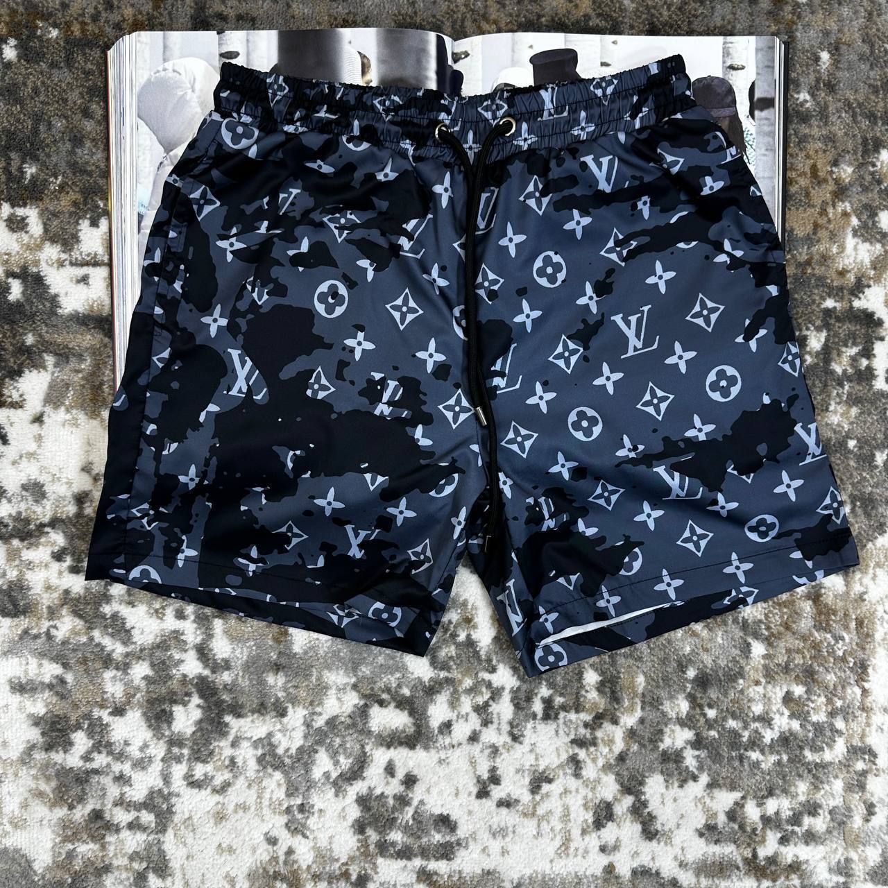 Louis Vuitton Logo Embroidered Fashion Swim Shorts Mens in 2 Colors Best Sale UK Reps AAA Quality